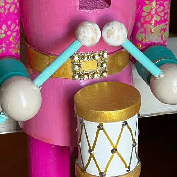 Hand Crafted Colorful Nutcracker Drummer 18”h - Picture 6 of 12